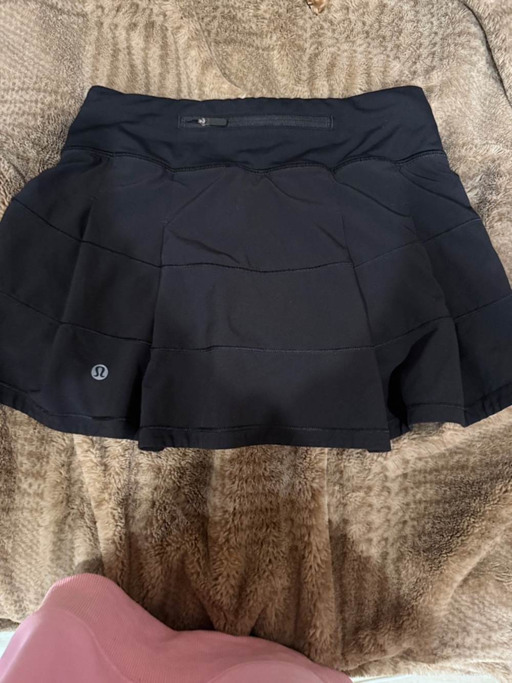 lululemon athletica Black Flared Athletic Skirt with Zip Pocket